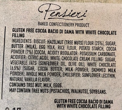 Gluten Free Giant Baci di Dama Cookies (2-pak)