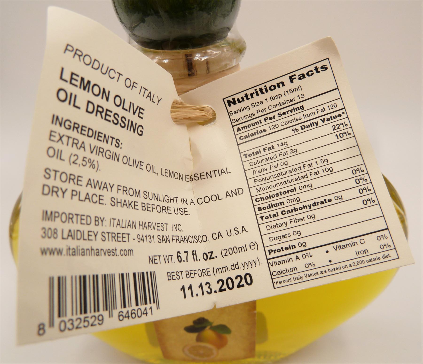 Lemon Olive Oil-200ml-Nutr-Ingr